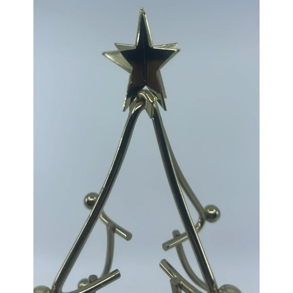 Christmas Tree‎ Holiday Candle Holder Brass Vintage 12